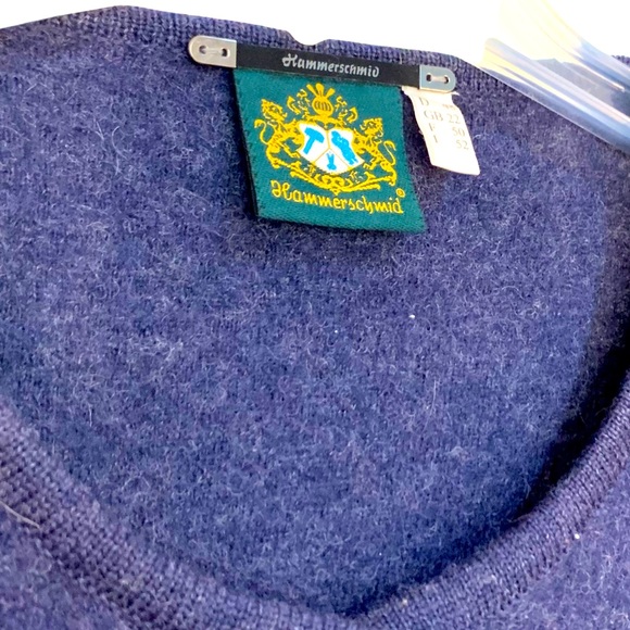 Hammerschmid 100% wool blue cardigan w/ front pockets made in Germany size 18 - Picture 3 of 5